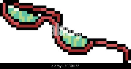 vector pixel art mode lunettes isolé dessin animé Illustration de Vecteur