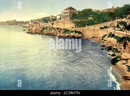 Corniche Road, Marseille, France, vers 1900 Banque D'Images