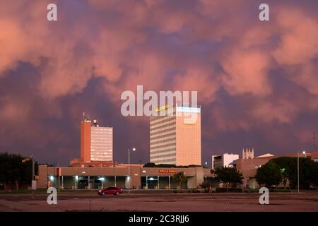 Orage au dessus de la ligne d'horizon de Lubbock Banque D'Images