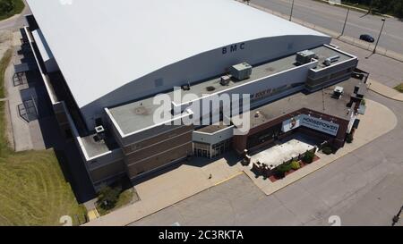 Sadlon Arena/Barrie Molson Centre Aerial - domicile des OHL Barrie Colts Banque D'Images