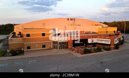 Sadlon Arena/Barrie Molson Centre Aerial - domicile des OHL Barrie Colts Banque D'Images