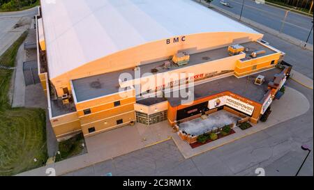 Sadlon Arena/Barrie Molson Centre Aerial - domicile des OHL Barrie Colts Banque D'Images