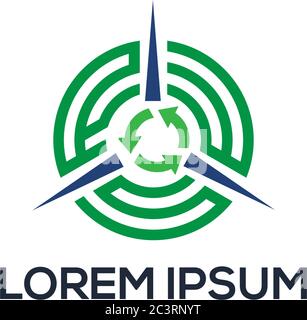 Recyclage et gaspillage logo inspiration, lavage à la maison modèle de logo peut utiliser pour votre marque, identité de marque ou marque commerciale Illustration de Vecteur