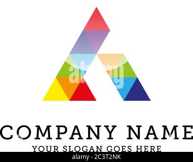 Lettre UN modèle de logo en couleur, lettre abstraite UNE illustration vectorielle Illustration de Vecteur