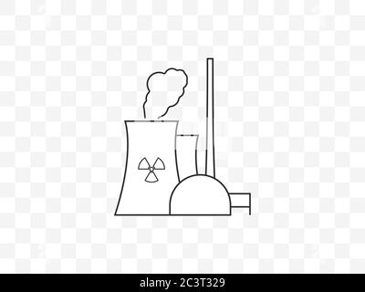 Tour de refroidissement, icône de la centrale nucléaire. Illustration vectorielle, conception plate. Illustration de Vecteur