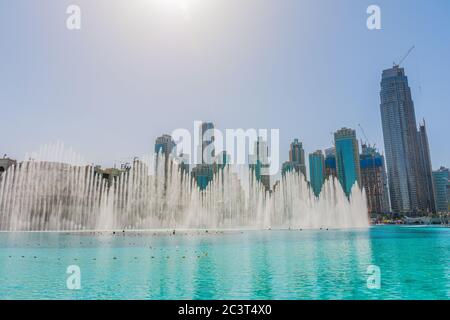 Dubaï, Émirats arabes Unis, 20 janvier 2020 : fontaine Burj Khalifa Banque D'Images