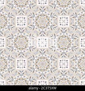 Patchwork sans couture dans le style turc. Éléments décoratifs vintage. Arrière-plan dessiné à la main. Motifs Islam, arabe, Indien, ottoman. Illustration de Vecteur