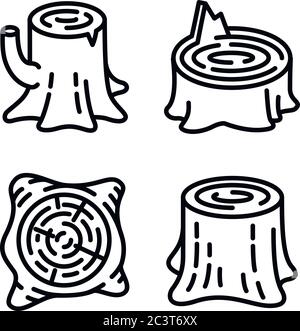 Les souches icons set. Contours ensemble d'icônes vectorielles des souches pour la conception web isolé sur fond blanc Illustration de Vecteur