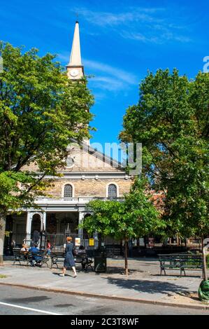 Église de Saint-Marc dans le Bowery dans l'East Village. East 10th St. cette belle église construite en 1799 est l'une des plus anciennes de la ville. Je suis ici Banque D'Images