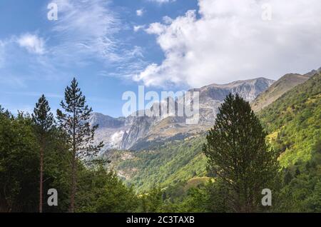 Benasque, Huesca/Espagne; 22 août 2017. Le parc naturel de Posets-Maladeta est un espace naturel protégé espagnol. Il comprend deux de la plus haute montagne Banque D'Images