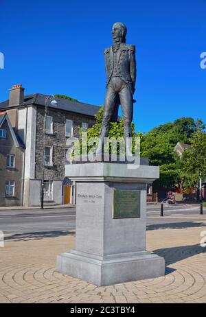 Irlande, Comté de Cork, Bantry, Statue du 1798 révolutionnaire irlandais Wolfe Tone. Banque D'Images