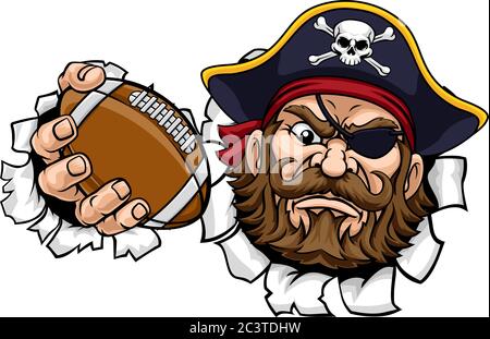 Craton de la mascotte américaine de football pirate Illustration de Vecteur