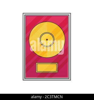 Disque en vinyle plat. Illustration de Vecteur