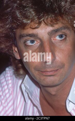 Barry Manilow rencontre la presse à Londres avant son concert au Palais de Blenheim le 27 août 1983 Banque D'Images