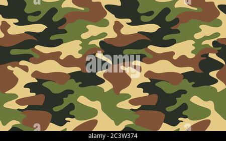 Vecteur d'arrière-plan de motif de camouflage. Classique, style vestimentaire masquant l'imprimé camouflage répété. Fond virtuel pour les conférences en ligne, la transmission en ligne Illustration de Vecteur