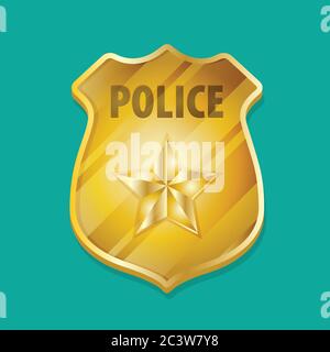 Icône badge police Vector Illustration de Vecteur