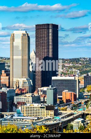 Gratte-ciels du centre-ville de Pittsburgh. Pennsylvanie, États-Unis Banque D'Images