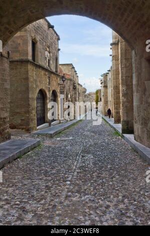 Knights Street, Rhodes Old City, Grèce Banque D'Images