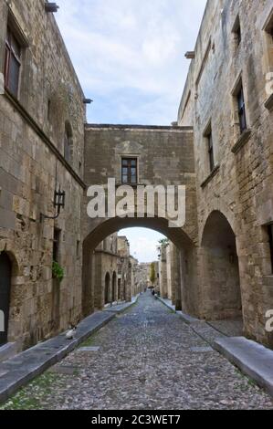 Knights Street, Rhodes Old City, Grèce Banque D'Images