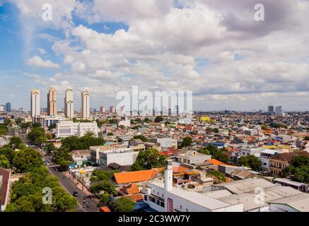 Panorama de la ville de Jakarta - la capitale de l'Indonésie. Banque D'Images