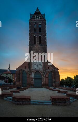 Église Sainte Marie à Wismar. Banque D'Images