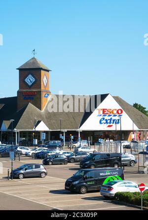 Supermarché Tesco Extra à Hatfield, Royaume-Uni. Banque D'Images