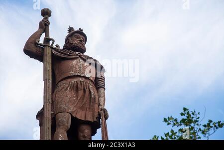La statue de William Wallace située dans le domaine de Bemersyde, près de Melrose aux frontières écossaises, est une statue commémorant William Wallace. Il Banque D'Images