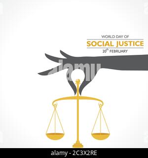 Illustration vectorielle pour la journée internationale de la justice sociale observée le 20 février , design d'affiche ou de bannière Illustration de Vecteur