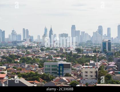 Panorama de la ville de Jakarta - la capitale de l'Indonésie. Banque D'Images