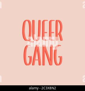 Imprimé LGBTQ avec jolie typographie. Lettrage vectoriel dessiné à la main. Parfait pour poster, bannière, cartes, t-shirt design, décorations du mois de la fierté. Illustration de Vecteur