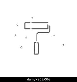 Peindre fonctionne icône de ligne vectorielle simple. Symbole de construction et de réparation, pictogramme, panneau. Arrière-plan clair. Contour modifiable. Régler l'épaisseur de ligne. Illustration de Vecteur