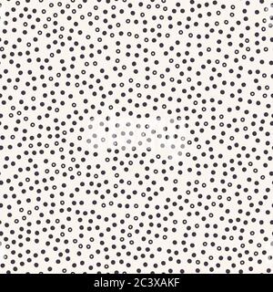 Motif géométrique sans couture à pois. Petit fond de fond tricoté dessiné à la main. Papier de scrapbook confetti à la mode, imprimé sur tout le monde. Accueil Illustration de Vecteur