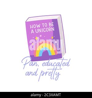 Joli imprimé LGBTQ. Éléments de conception colorés et typographie. Illustration vectorielle dessinée à la main et lettrage. Illustration de Vecteur