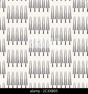 Motif ethnique rangée d'arbres de style scandi. Motif vectoriel sans couture. Art populaire géométrique nature nuance textile. Décoration moderne monochrome. Isolé Illustration de Vecteur