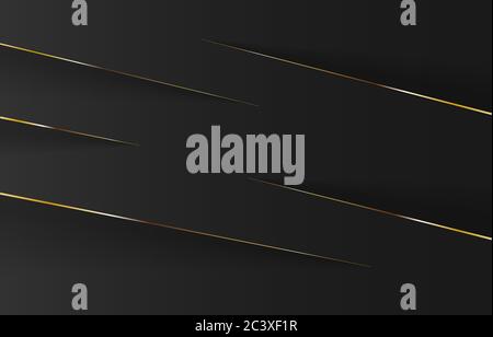 Arrière-plan abstrait de luxe. Motif polygonal. Lignes noires et dorées. Illustration de Vecteur