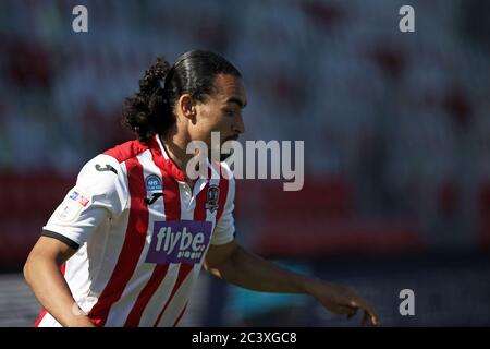 Exeter, Royaume-Uni. 22 juin 2020. Randell Williams d'Exeter City pendant le match de demi-finale de la Ligue EFL Sky Bet 2 entre Exeter City et Colchester United au parc St James' Park, Exeter, Angleterre, le 22 juin 2020. Photo de Dave Peters. Usage éditorial uniquement, licence requise pour un usage commercial. Aucune utilisation dans les Paris, les jeux ou les publications d'un seul club/ligue/joueur. Crédit : UK Sports pics Ltd/Alay Live News Banque D'Images