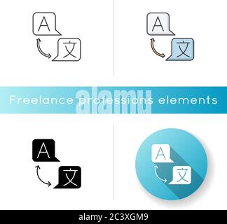 Icône de traduction de la langue Illustration de Vecteur