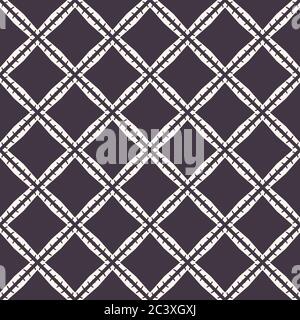 Motif vectoriel transparent. Grille carrée à treillis dessinée à la main . Arrière-plan géo répétitif. Nuance textile monochrome de surface. Grille géométrique moderne Illustration de Vecteur