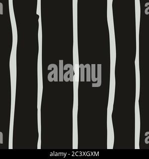 Motif de rayures noir et blanc dessiné à la main Illustration de Vecteur