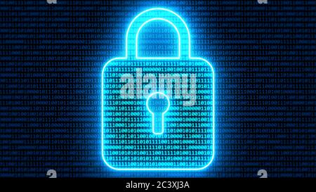 Résumé binaire ordinateur cadenas numérique concept de cyber-sécurité - Résumé texture d'arrière-plan Banque D'Images