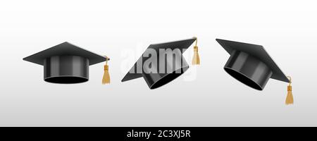 Université ou université réaliste, casquette noire, illustration vectorielle Illustration de Vecteur