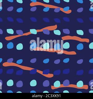 Motif sans coutures à pois et rayures irrégulières Illustration de Vecteur
