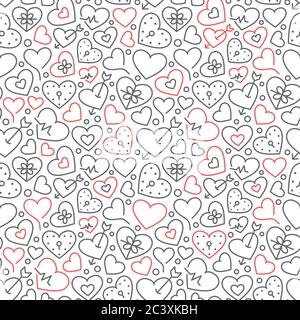 Motif sans couture avec éléments pour le jour de la Saint-Valentin ou le mariage Illustration de Vecteur