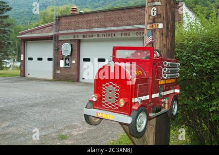 Boîte à lettres Big indian Fire Department , New York, Etats-Unis Banque D'Images