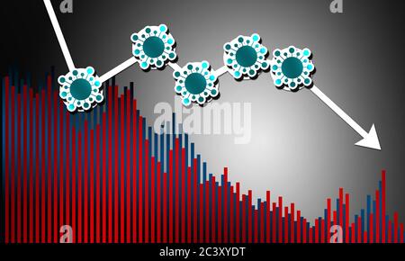 L'économie en panne en raison de la peur du virus COVID-19, rendu 3d Banque D'Images