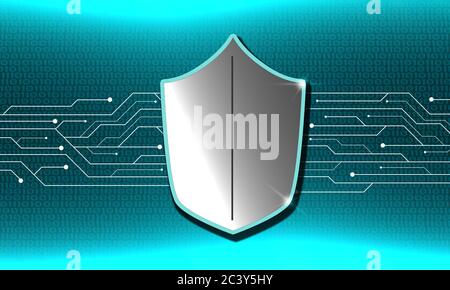 Blindage isolé avec arrière-plan binaire, rendu 3d Banque D'Images