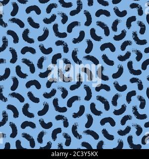 Motif sans couture bleu indigo. Fond en forme de point virgule cassé tracé à la main. Pinceau texturé monochrome pour tous les échantillons de surimpression Illustration de Vecteur