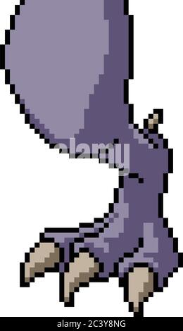 pied de dinosaure isolé vector pixel art Illustration de Vecteur