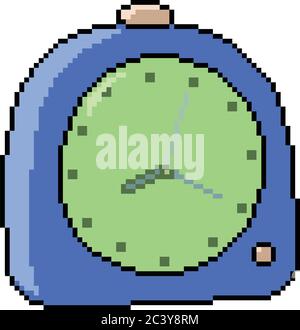 horloge en plastique isolée pixel art vectoriel Illustration de Vecteur