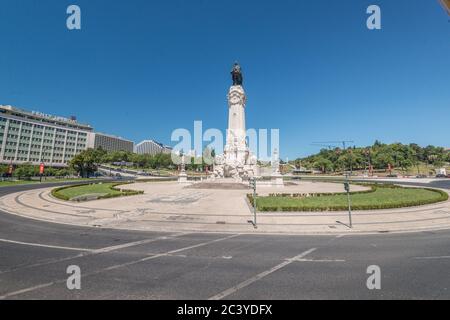 Lisboa, Portugal - juillet 24 2016 : place marques de Pombal. Banque D'Images